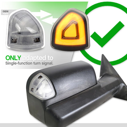 Smoked Lens LED Towing Mirror Turn Signal Lights For 2010-2023 Dodge Ram - NS Auto Lighting