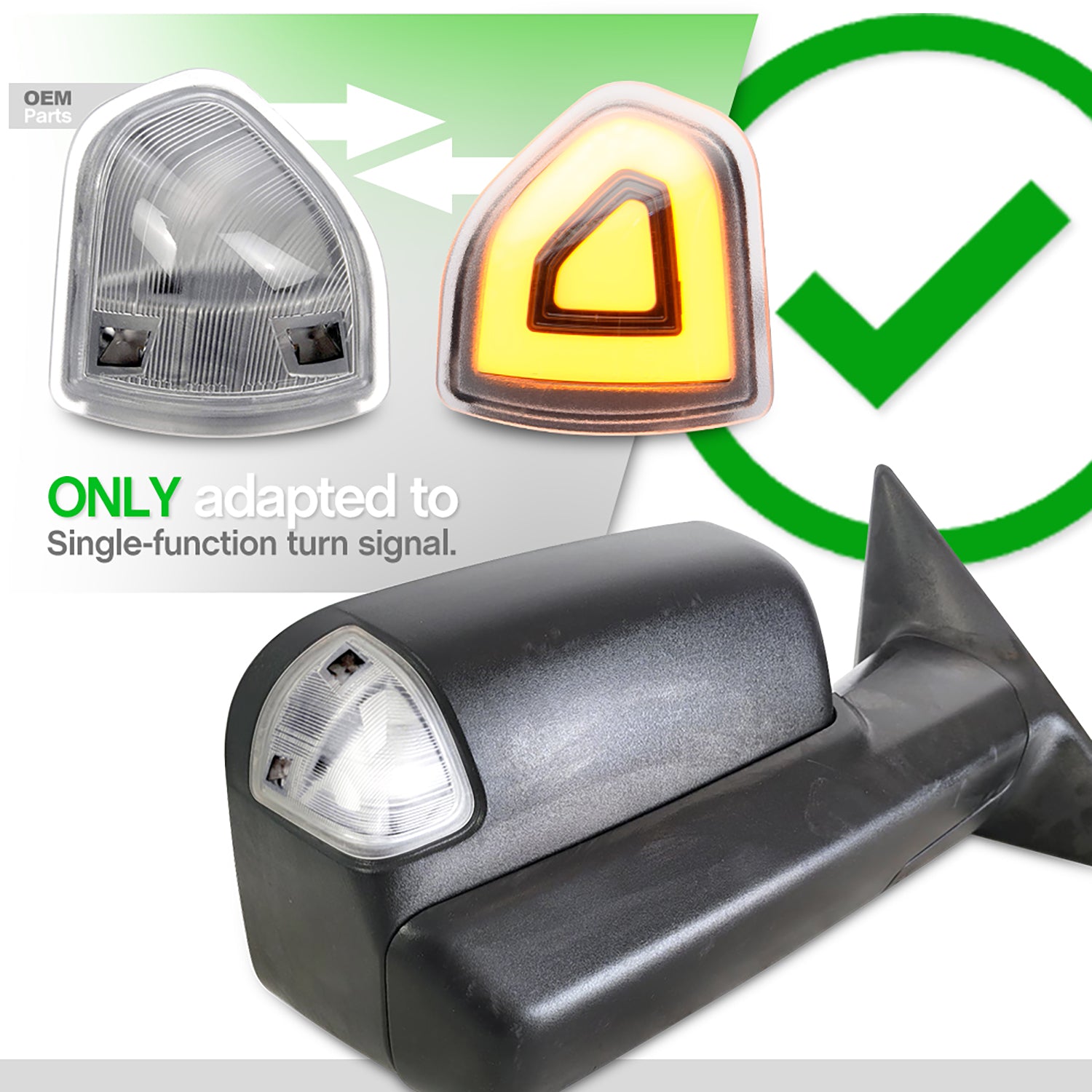 Clear Lens LED Towing Mirror Turn Signal Lights For 2010-2023 Dodge Ram - NS Auto Lighting