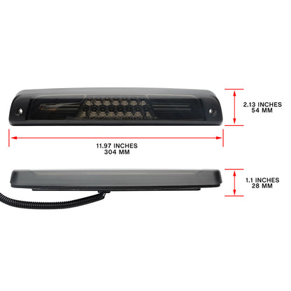 Smoked Lens Double C-Shaped LED Third Brake Light For 1994-2002  Dodge Ram - NS Auto Lighting