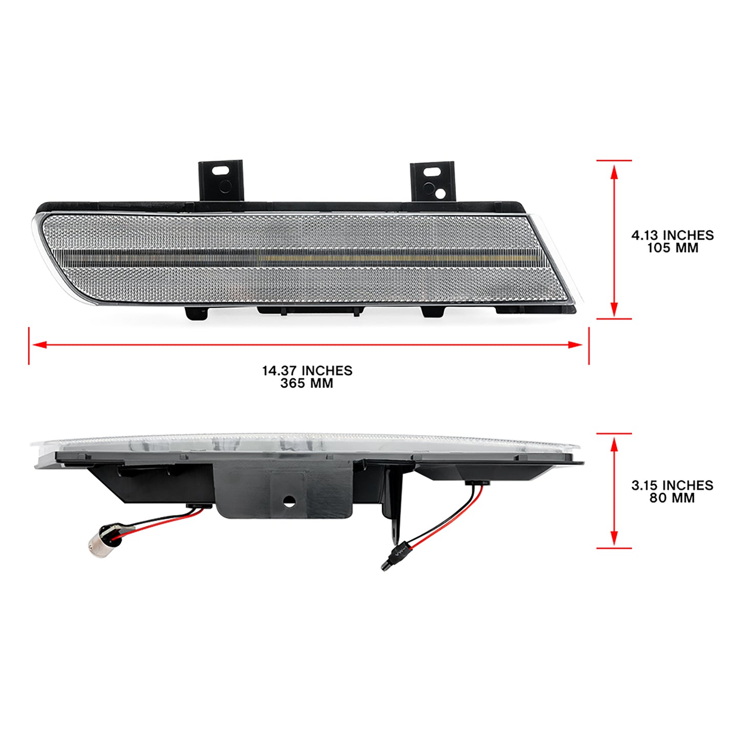 Clear Lens Switchback Dynamic LED Front Turn Signal & Side Marker Lights For 1991-1996 Chevrolet Corvette C4 - NS Auto Lighting