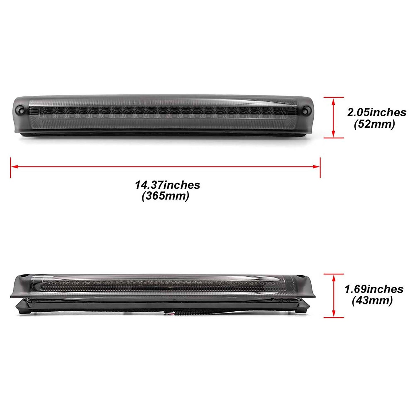 Smoked Lens F1 Style Strobe LED Third Brake Light For 1997-2003 Ford F150, etc. - NS Auto Lighting
