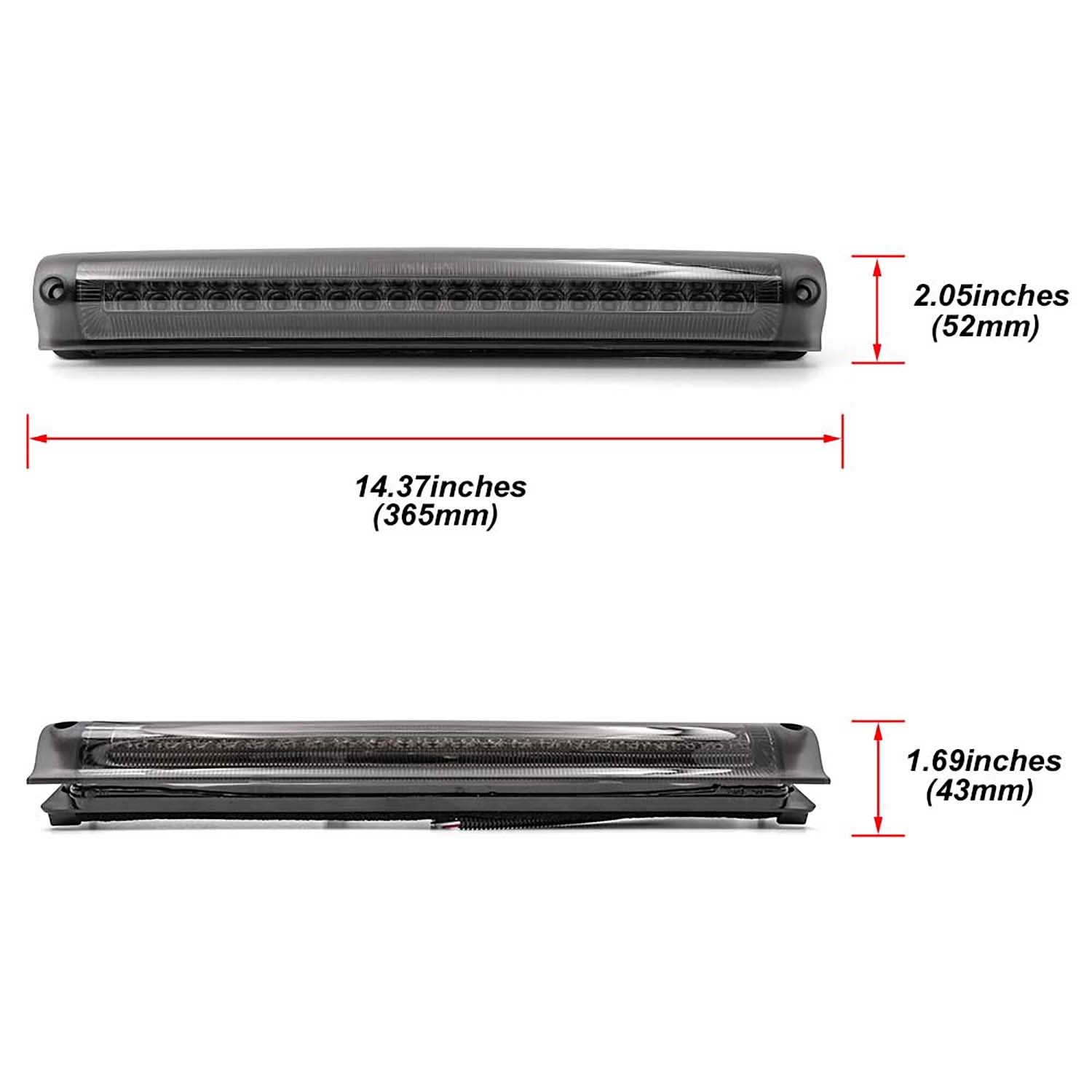 Smoked Lens F1 Style Strobe LED Third Brake Light For 1997-2003 Ford F150, etc. - NS Auto Lighting