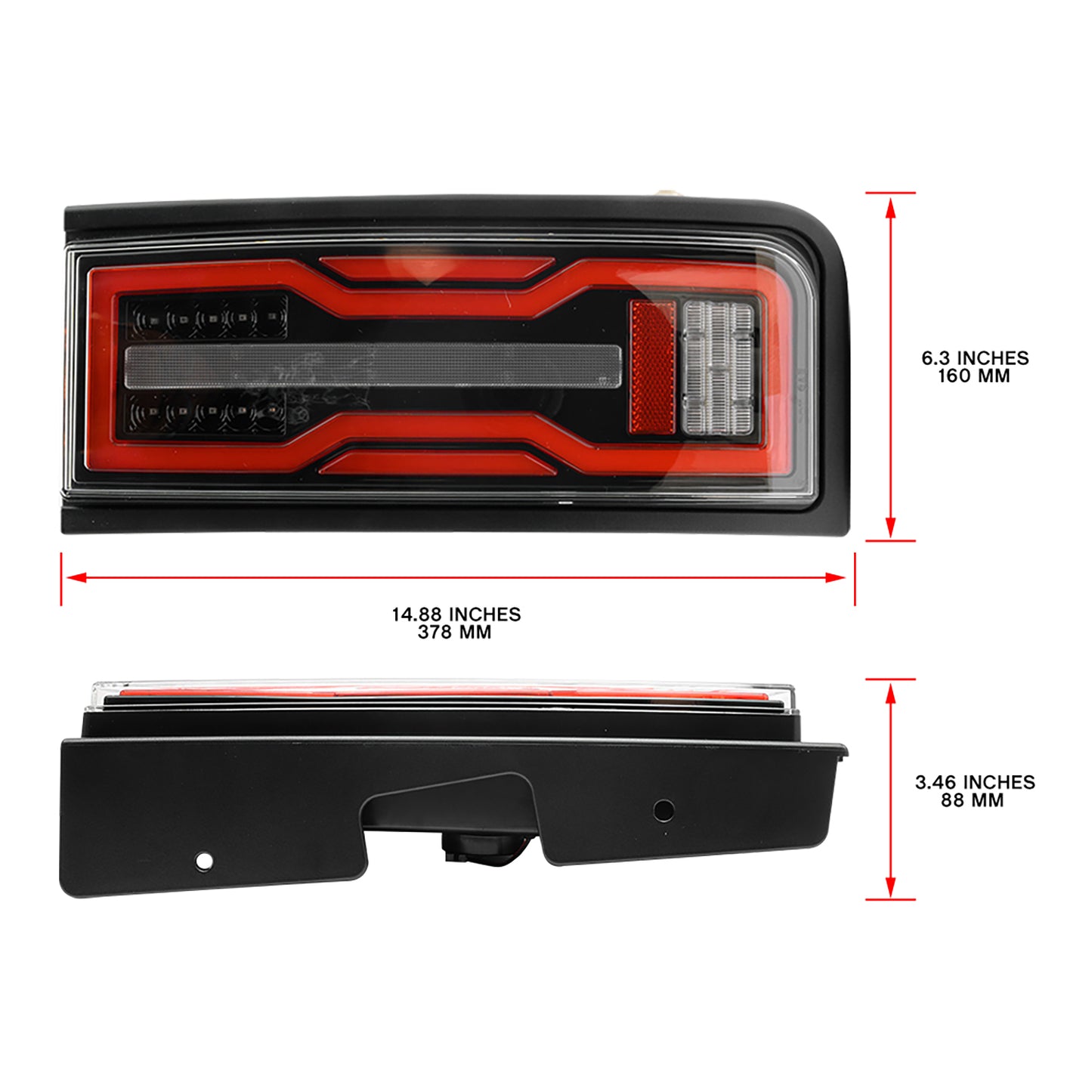 Clear Lens EV Style LED Tail Light Assembly For 2003-2009 Hummer H2 SUV - NS Auto Lighting