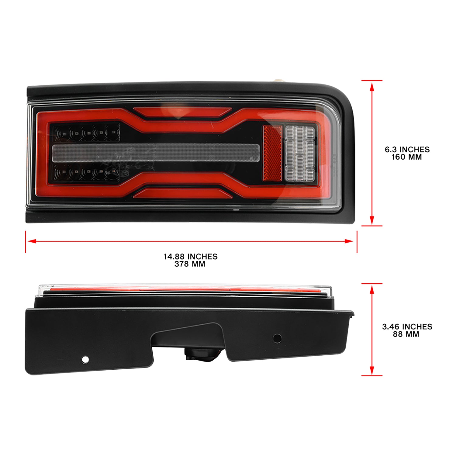 Clear Lens EV Style LED Tail Light Assembly For 2003-2009 Hummer H2 SUV - NS Auto Lighting
