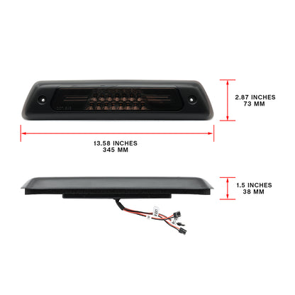 Smoked Lens Double C-Shaped LED Third Brake Light For 2009-2014 Ford  F-150 - NS Auto Lighting