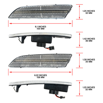 Clear Lens LED Front & Rear Side Marker Lights For 2004-2008 Chrysler Crossfire - NS Auto Lighting