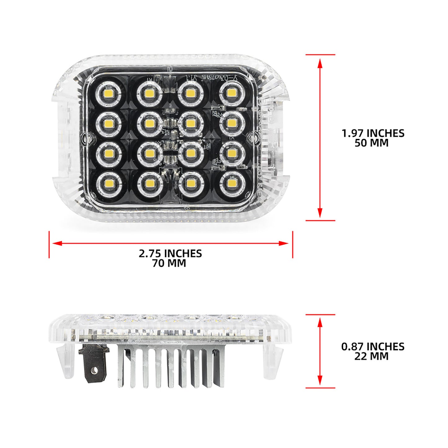 Lot de 2 éclairages LED pour zone de chargement intérieure de rénovation pour Ford Transit 150 250 350, etc. 2015+.