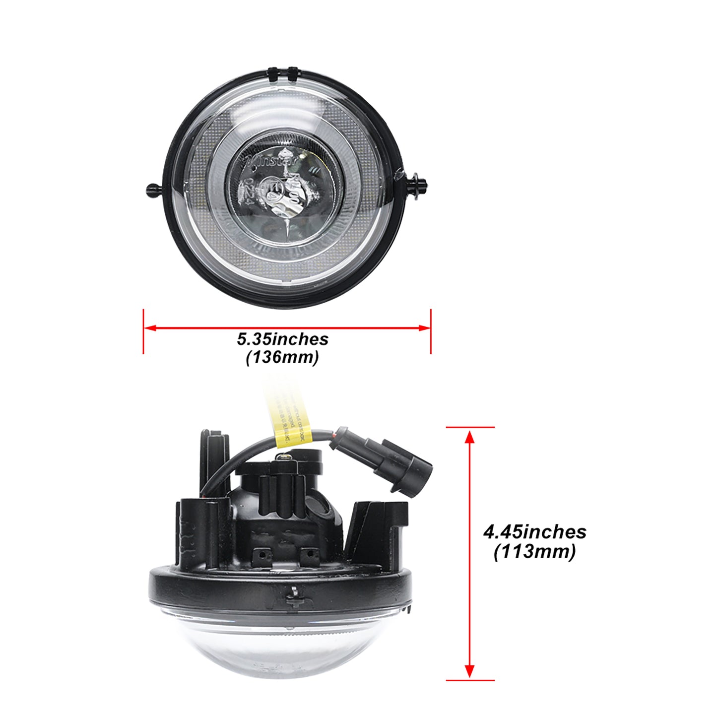 Clear Lens LED Halo Fog Light Assembly For 2007-2014 Mini Cooper, etc. - NS Auto Lighting