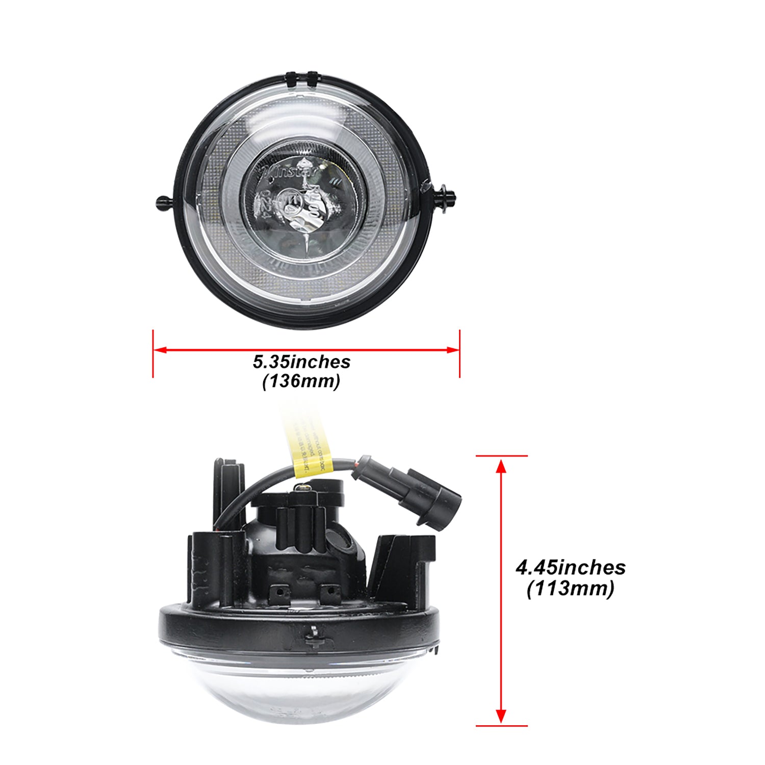 Clear Lens LED Halo Fog Light Assembly For 2007-2014 Mini Cooper, etc. - NS Auto Lighting