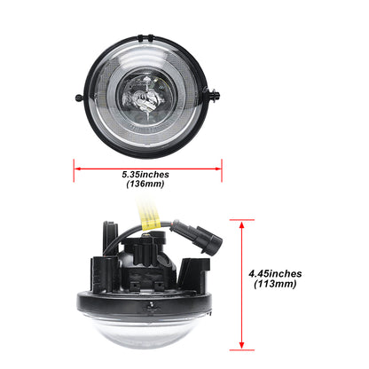 Clear Lens LED Halo Fog Light Assembly For 2007-2014 Mini Cooper, etc. - NS Auto Lighting