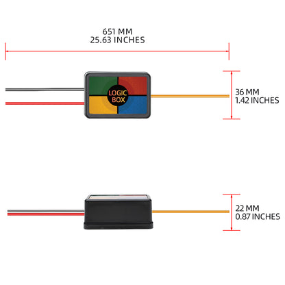 Module logique de troisième feu stop pour câblage de camionnette Kit de boîtier logique de troisième feu stop pour empêcher le troisième feu stop du camping-car/camion de clignoter lorsque les clignotants sont allumés