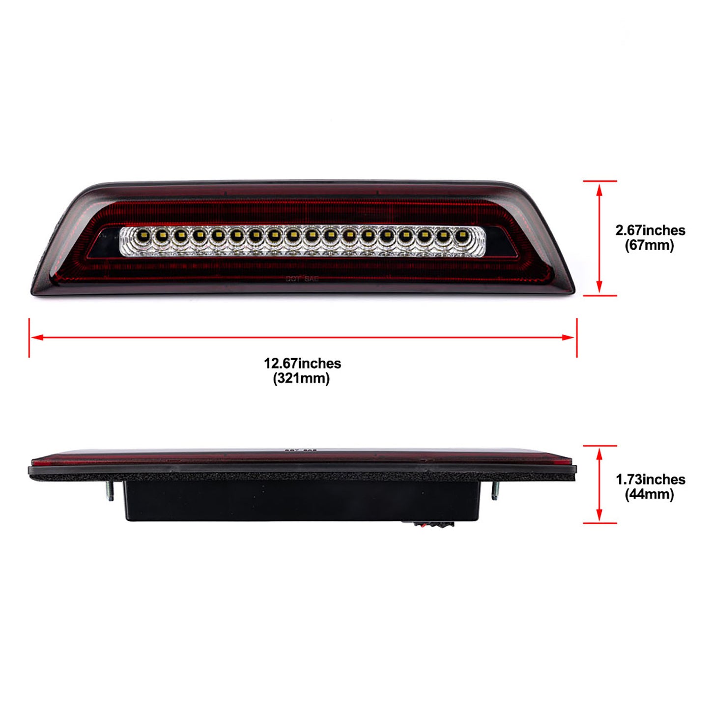 Red Lens F1 Style Strobe LED Third Brake Light For 2016-2020 Toyota Tacoma - NS Auto Lighting