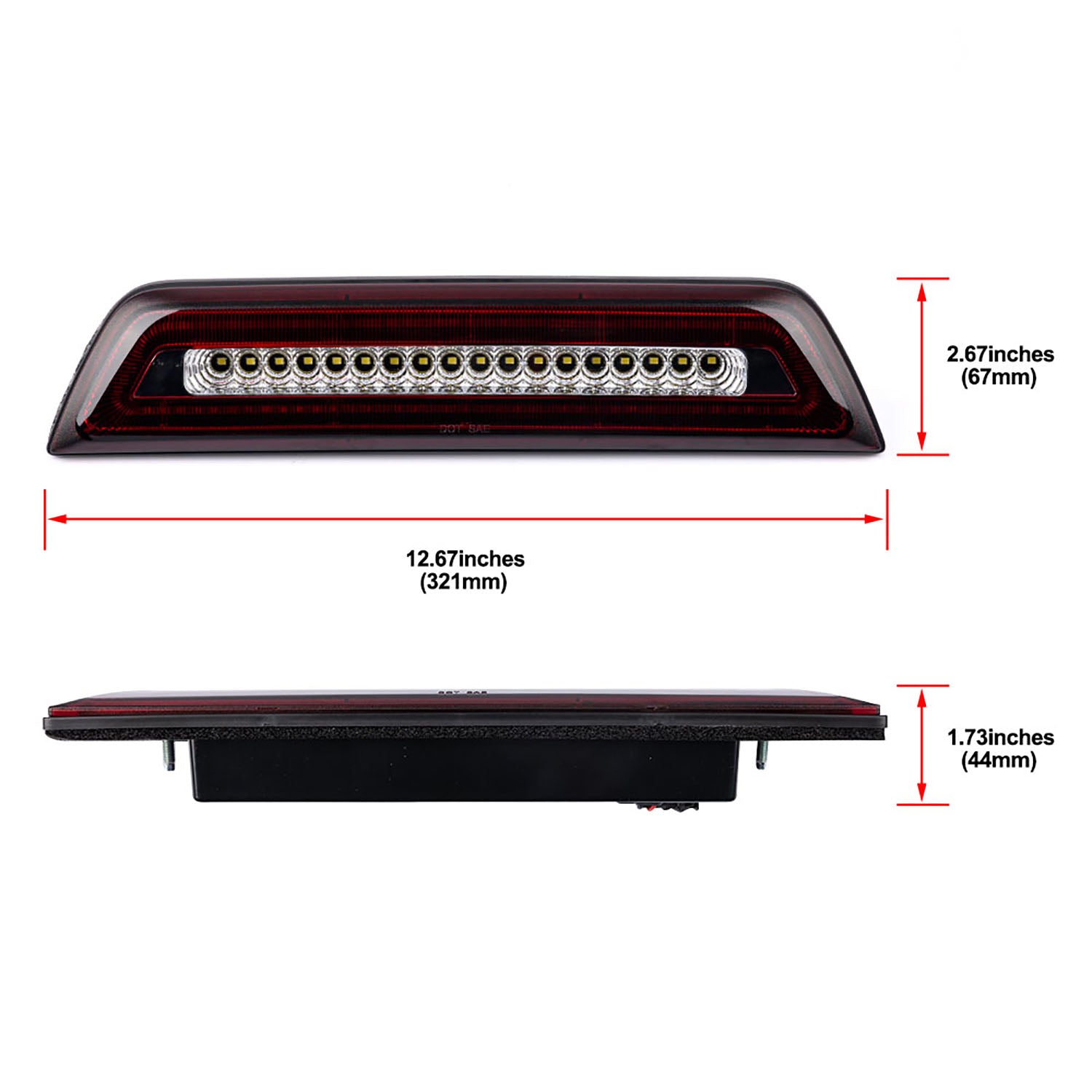 Red Lens F1 Style Strobe LED Third Brake Light For 2016-2020 Toyota Tacoma - NS Auto Lighting