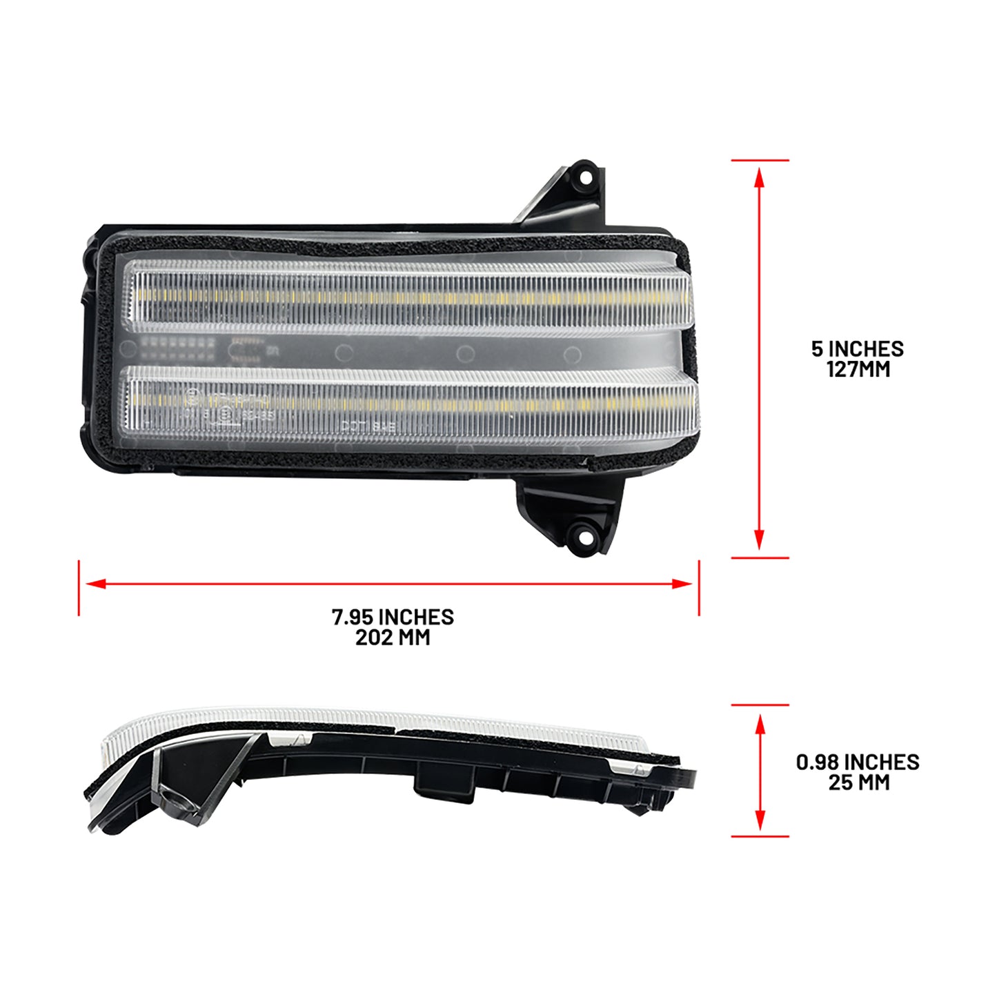 Clear Lens Dynamic Switchback LED Towing Mirror Turn Signal Lights For 2020+ Chevrolet Silverado, GMC Sierra - NS Auto Lighting