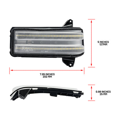 Clear Lens Dynamic Switchback LED Towing Mirror Turn Signal Lights For 2020+ Chevrolet Silverado, GMC Sierra - NS Auto Lighting