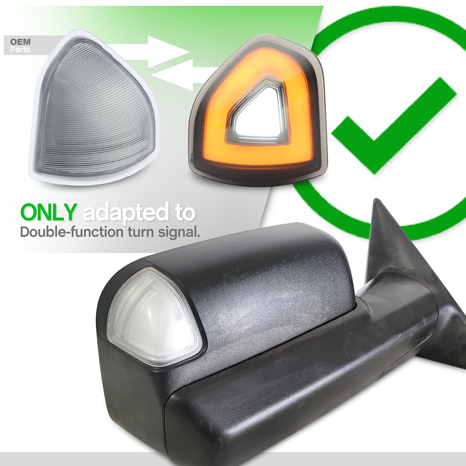 Smoked Lens Switchback LED Towing Mirror Turn Signal Lights For 2019-2023 Ram - NS Auto Lighting