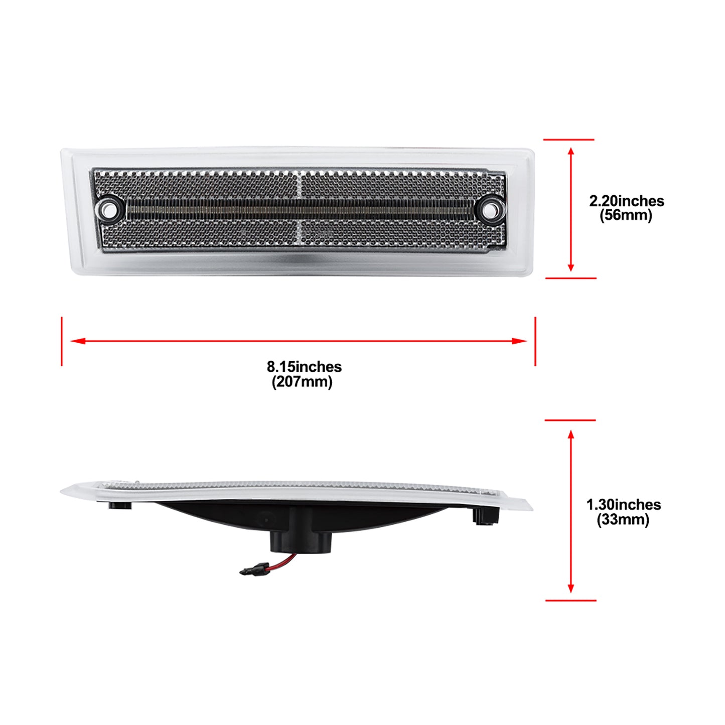 Clear Lens Amber LED Front Side Marker Lights For 1981-1991 Chevrolet GMC C/K R/V Series Pickup, etc. - NS Auto Lighting