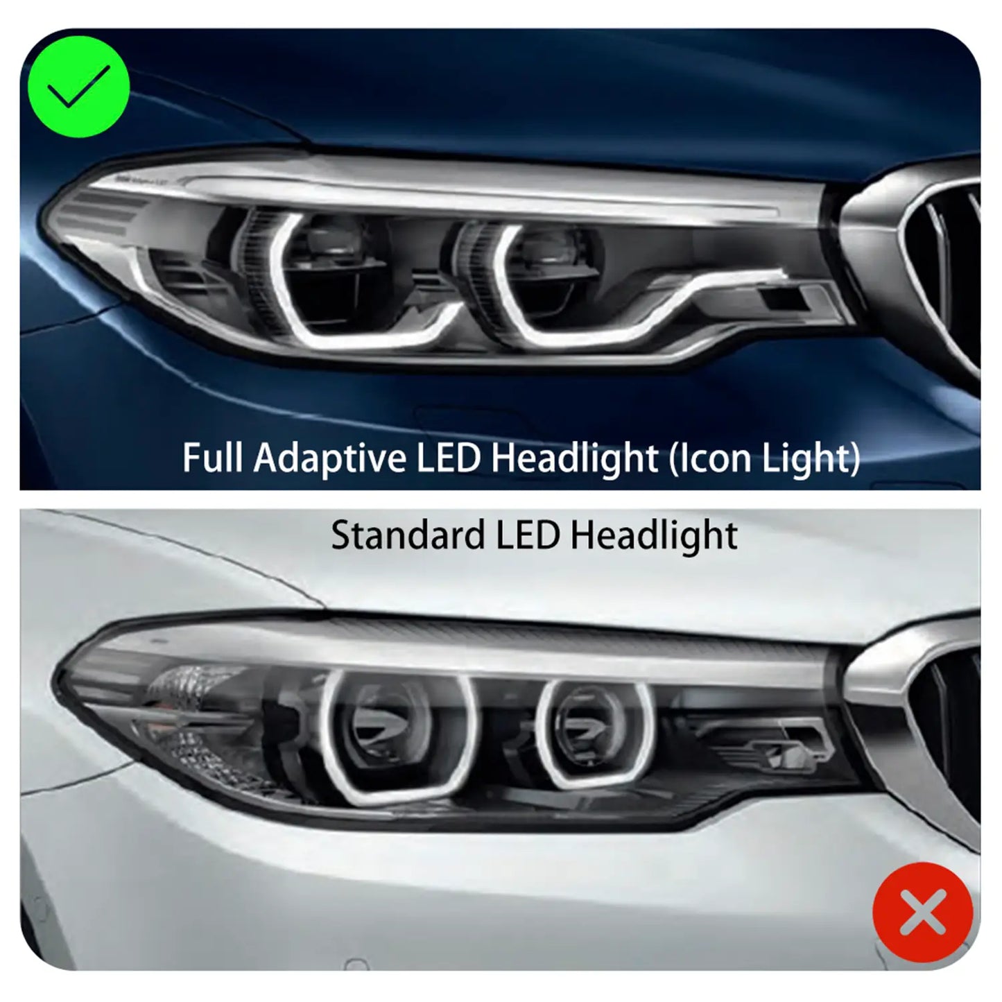 CSL-Style Yellow Adaptive Headlight DRL Module Set for BMW G30 G32 F90 Pre-LCI