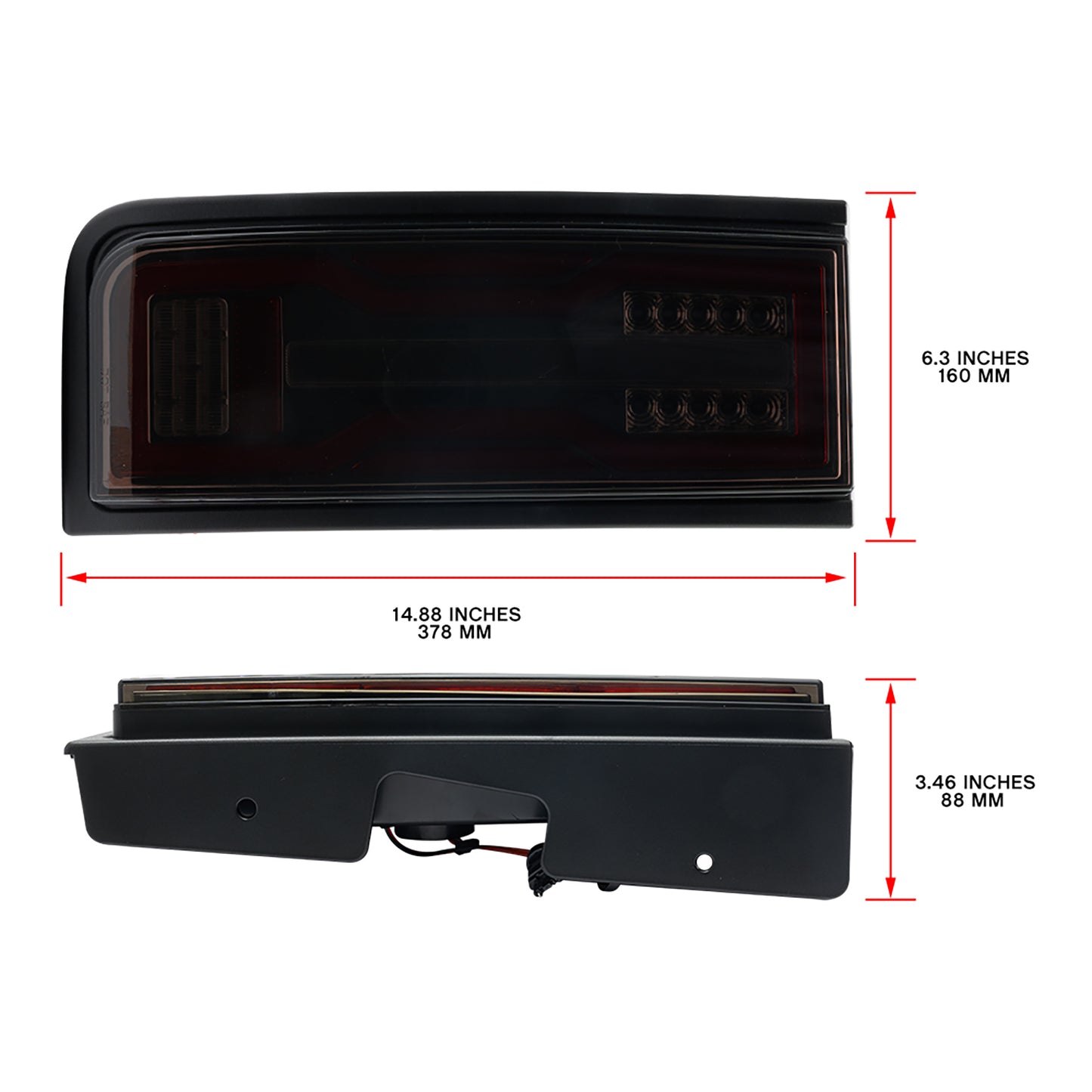 Smoked Lens EV Style LED Tail Light Assembly For 2003-2009 Hummer H2 SUV - NS Auto Lighting