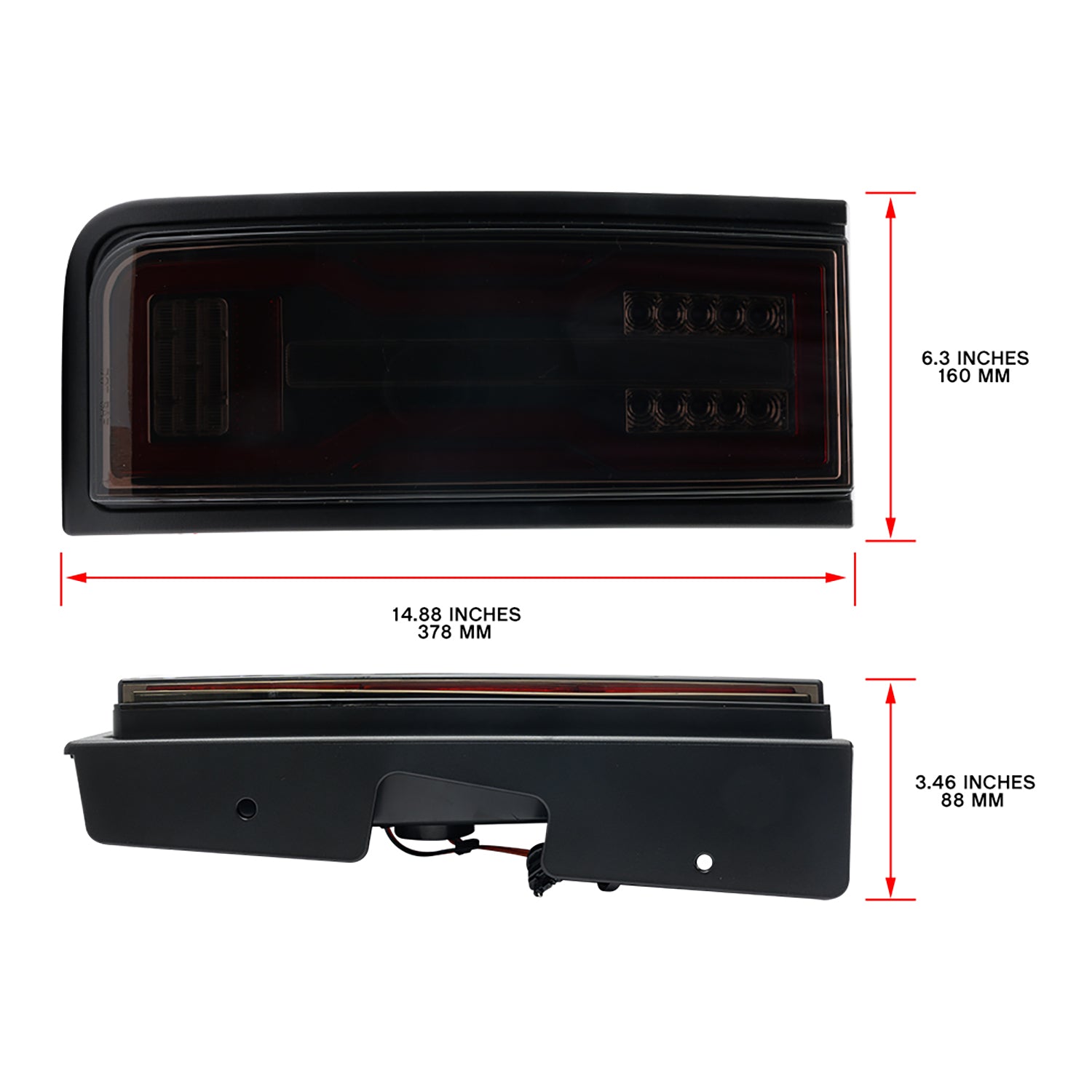 Smoked Lens EV Style LED Tail Light Assembly For 2003-2009 Hummer H2 SUV - NS Auto Lighting