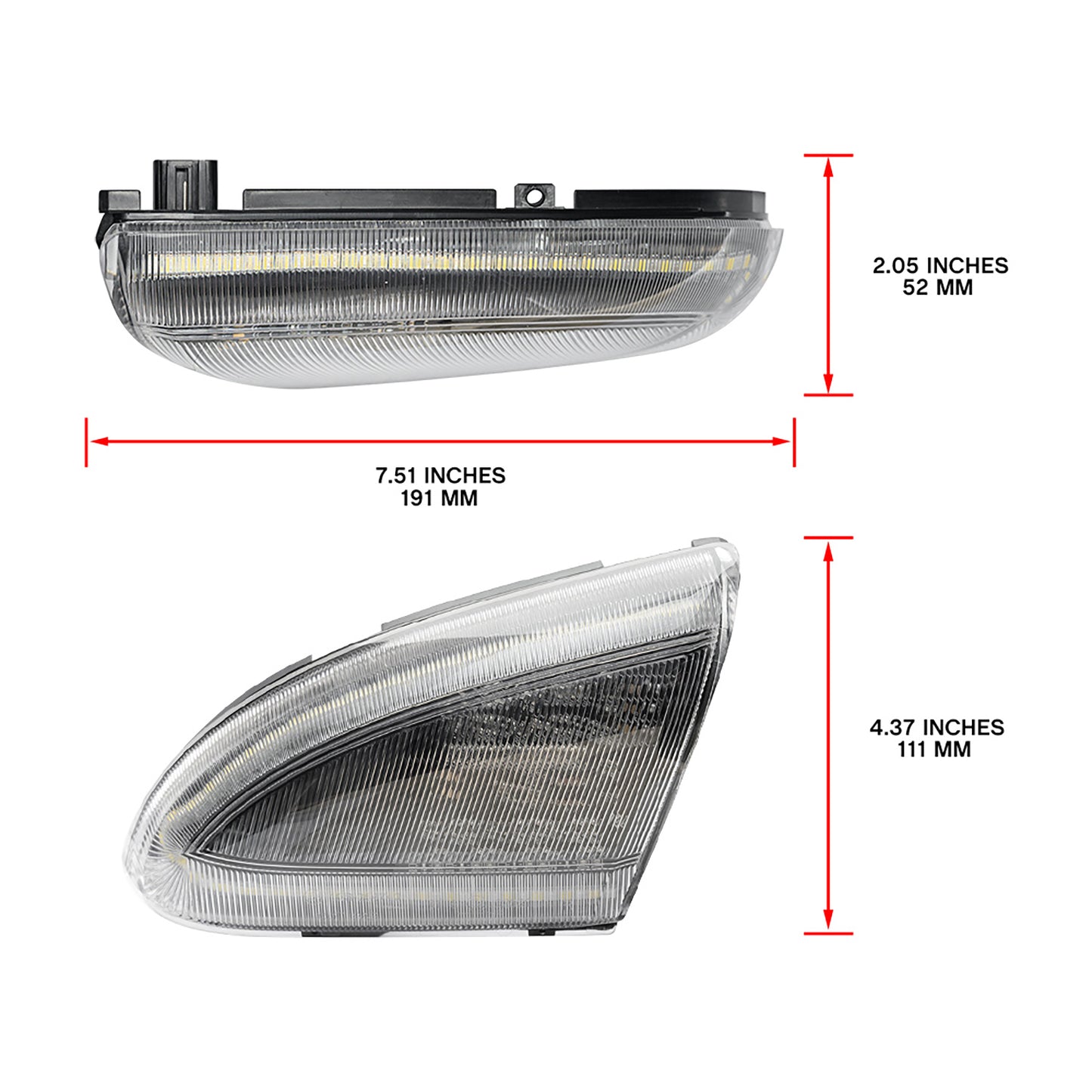 Clear Lens Dynamic Switchback LED Side Mirror Turn Signal & Puddle Lights For 2009-2023 Dodge Ram - NS Auto Lighting
