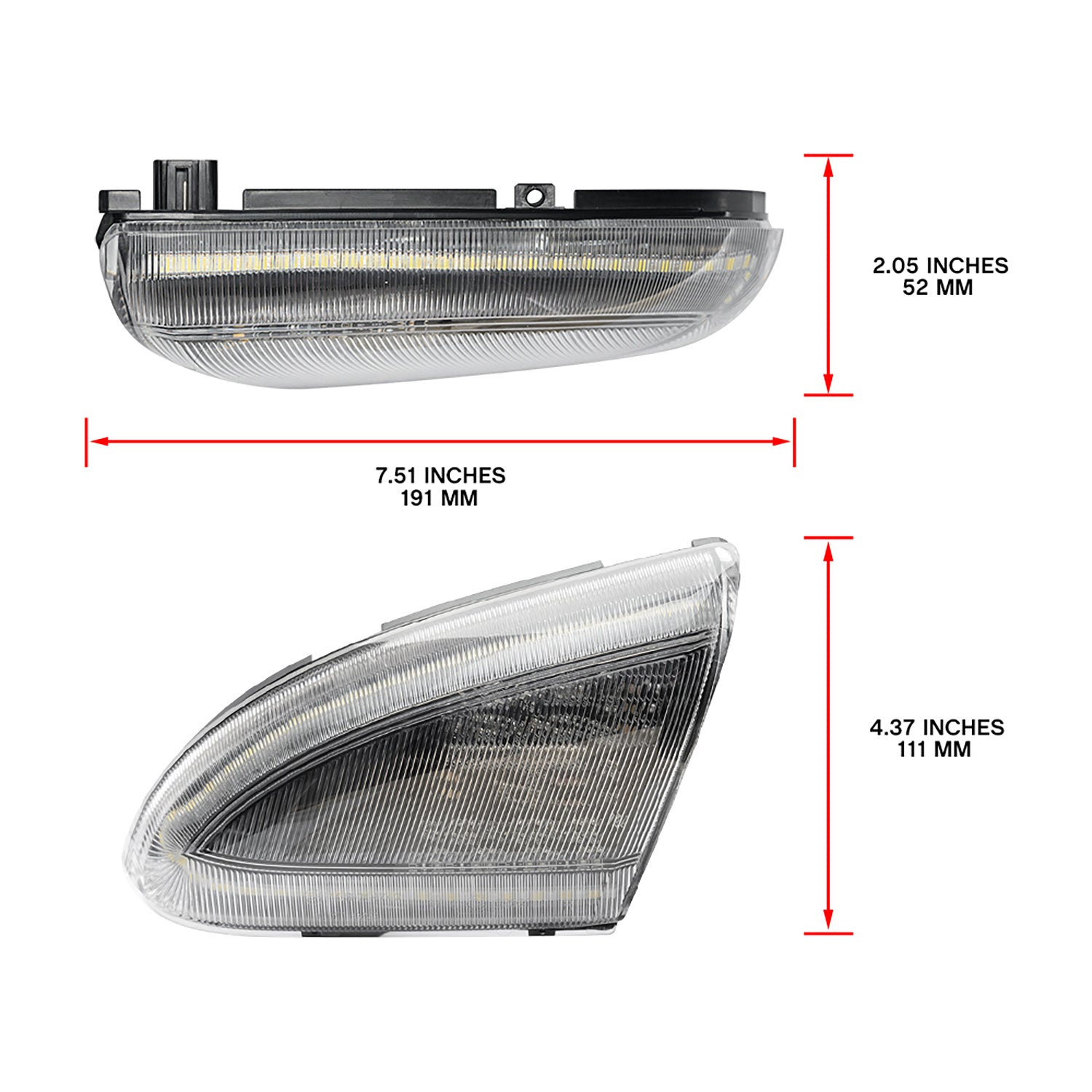 Clear Lens Dynamic Switchback LED Side Mirror Turn Signal & Puddle Lights For 2009-2023 Dodge Ram - NS Auto Lighting