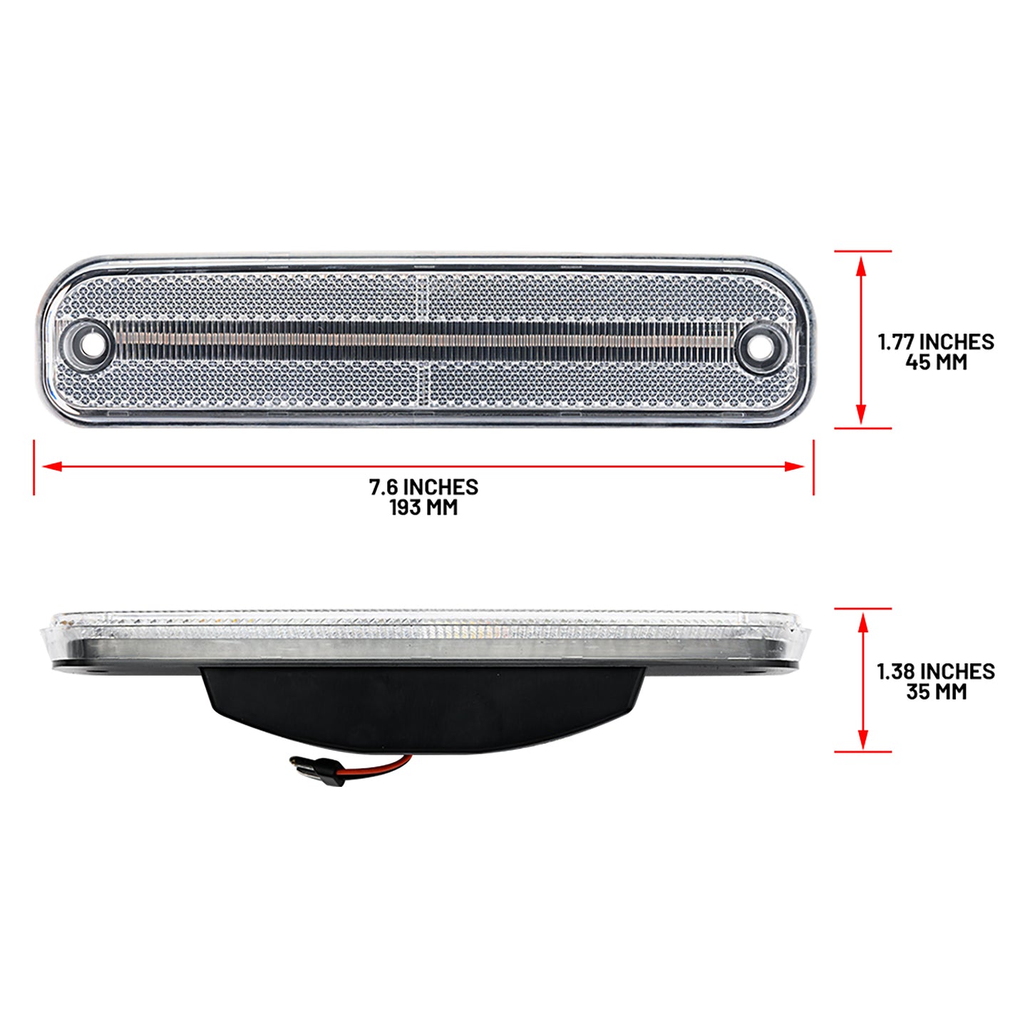 Clear Lens LED Front & Rear Side Marker Lights For 1973-1980 Chevrolet GMC C/K Series Trucks, etc. - NS Auto Lighting