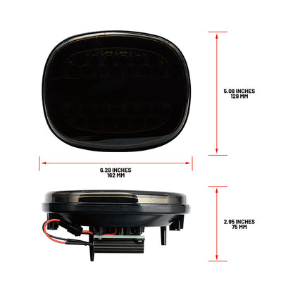 Smoked Lens LED Halo Tail Light Assembly For 1991-1996 Chevrolet Corvette C4 - NS Auto Lighting