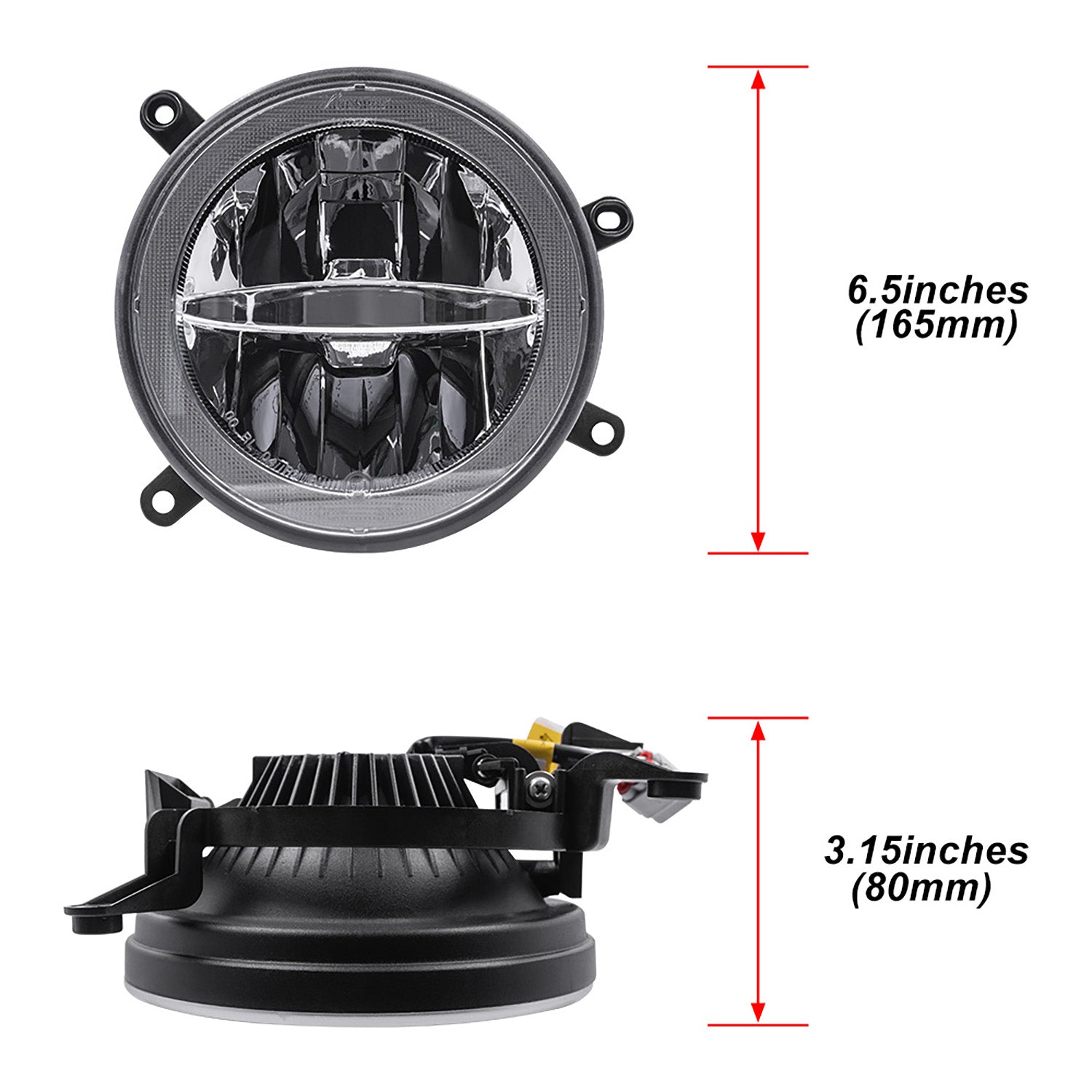 Clear Lens LED Halo Fog Light Assembly For 2005-2009 Ford Mustang GT - NS Auto Lighting