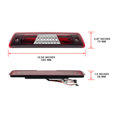 Red Lens Double C-Shaped LED Third Brake Light For 2009-2014 Ford  F-150 - NS Auto Lighting