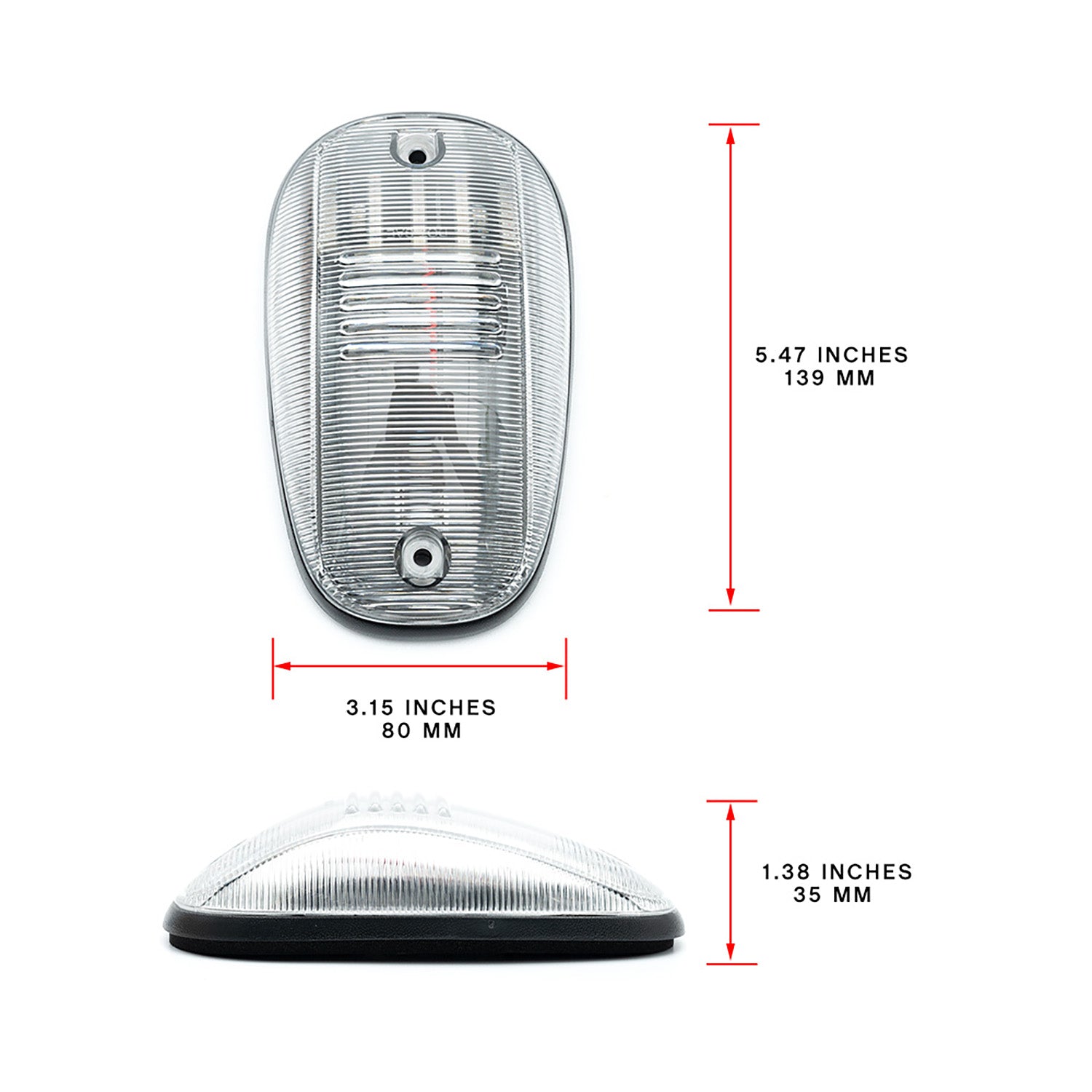Clear Lens Amber LED Cab Roof Lights For 2003-2018 Dodge Ram, etc. - NS Auto Lighting
