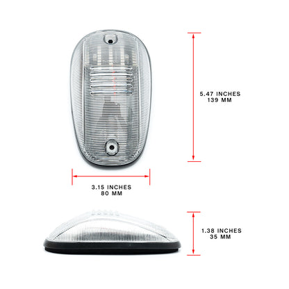 Clear Lens Amber LED Cab Roof Lights For 2003-2018 Dodge Ram, etc. - NS Auto Lighting