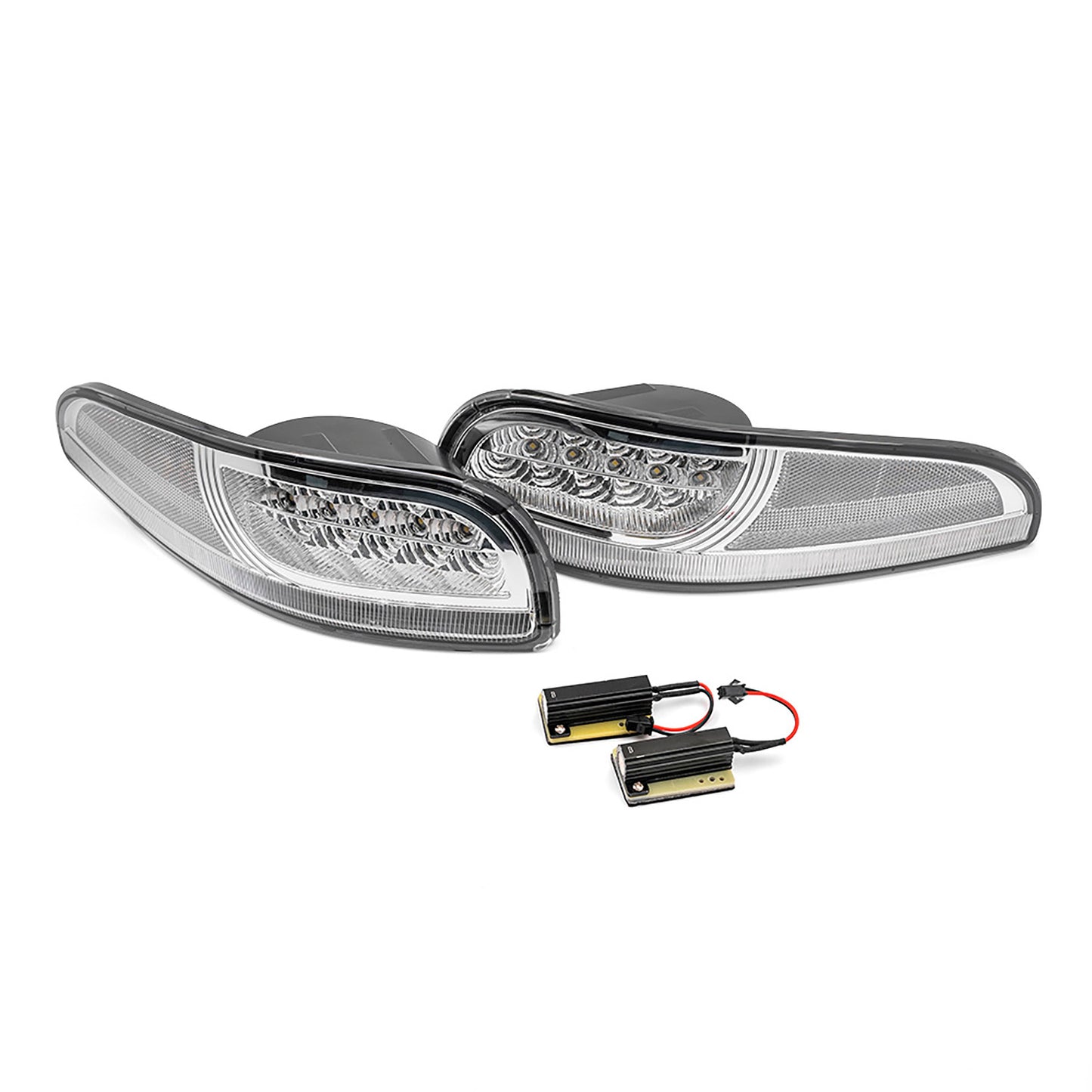 Clear Lens Switchback Dynamic LED Front Turn Signal Lights For 1997-2004 Chevrolet Corvette C5 - NS Auto Lighting