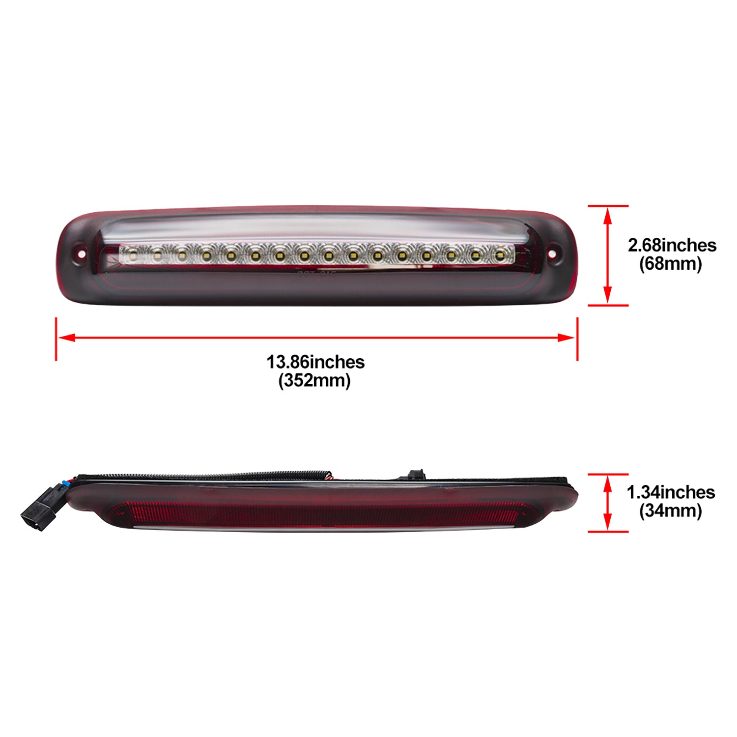 Red Lens F1 Style Strobe LED Third Brake Light For 1999-2007 Chevrolet Silverado, GMC Sierra - NS Auto Lighting