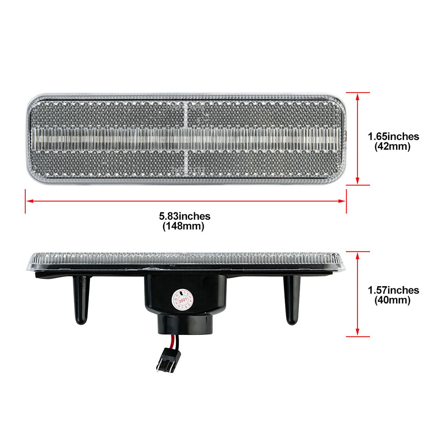 Clear Lens Amber LED Side Marker Lights For 1972-1993 Dodge Ram, etc. - NS Auto Lighting