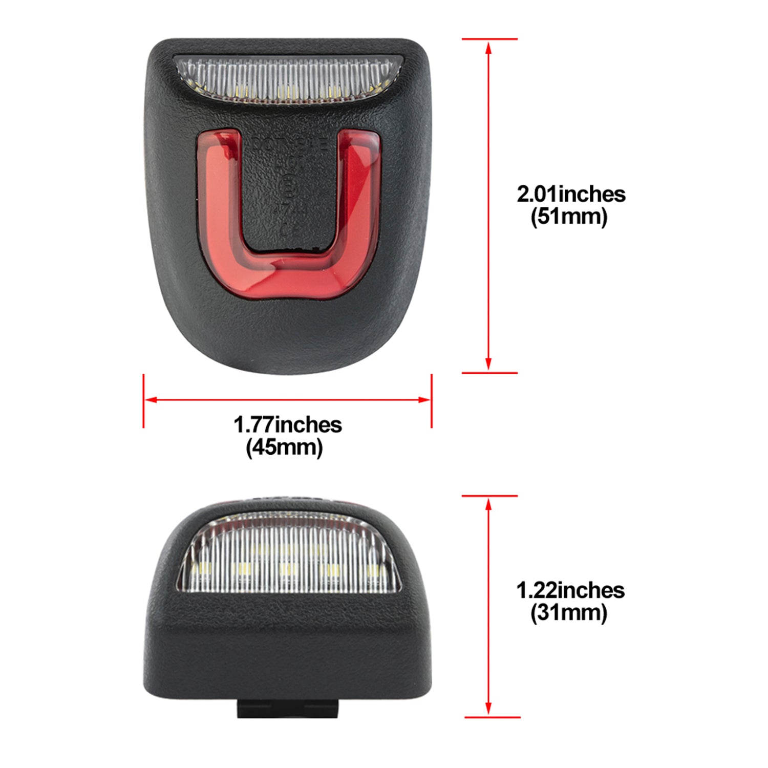 OLED U-Shaped License Plate Lights For 1999-2014 Chevrolet Silverado, GMC Sierra, etc. - NS Auto Lighting