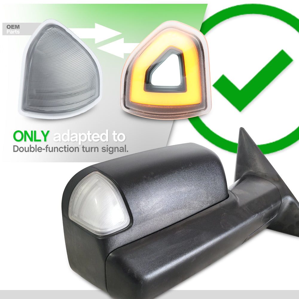 Clear Lens Switchback LED Towing Mirror Turn Signal Lights For 2019-2023 Ram - NS Auto Lighting