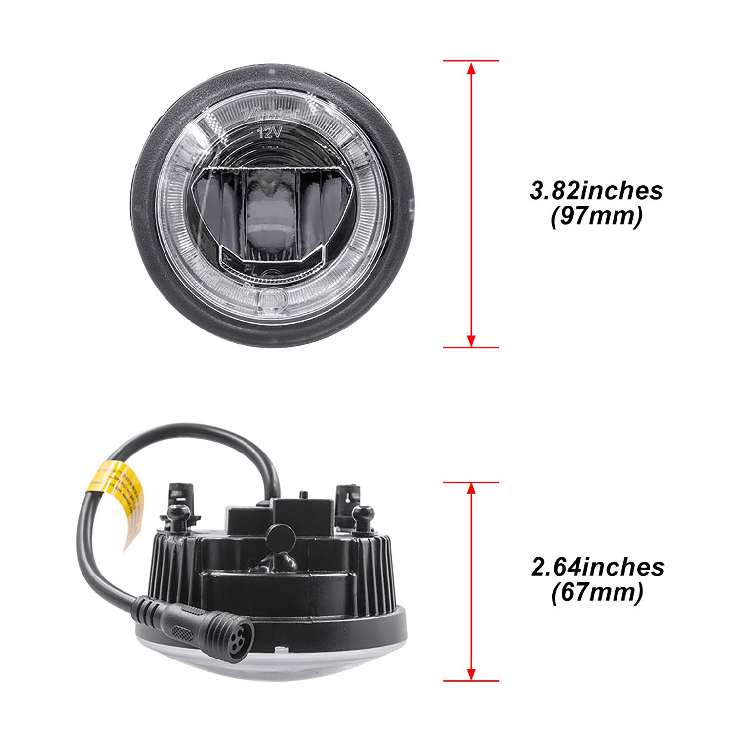 Clear Lens LED Halo Fog Light Assembly For 2010-2013 Chevrolet Camaro - NS Auto Lighting