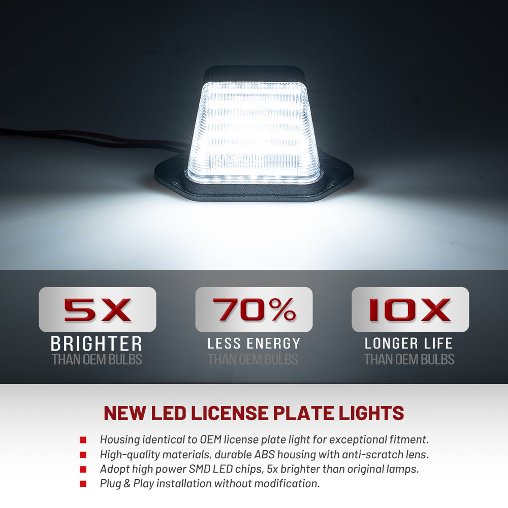 Feux de plaque d'immatriculation à LED pour Hyundai Tucson, Kia Niro, etc.