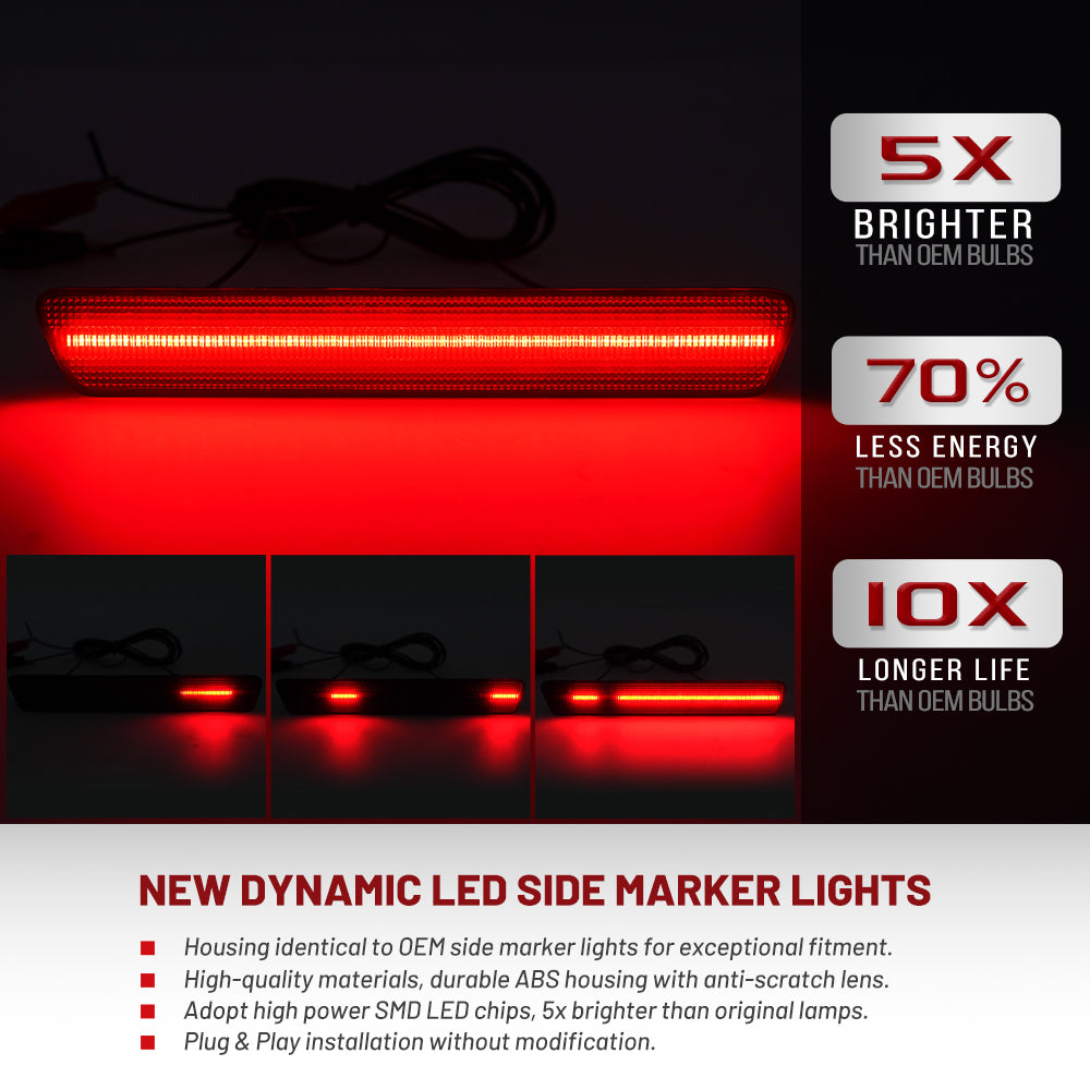 Feux de position latéraux à LED blancs fumés pour Dodge Durango 2021+