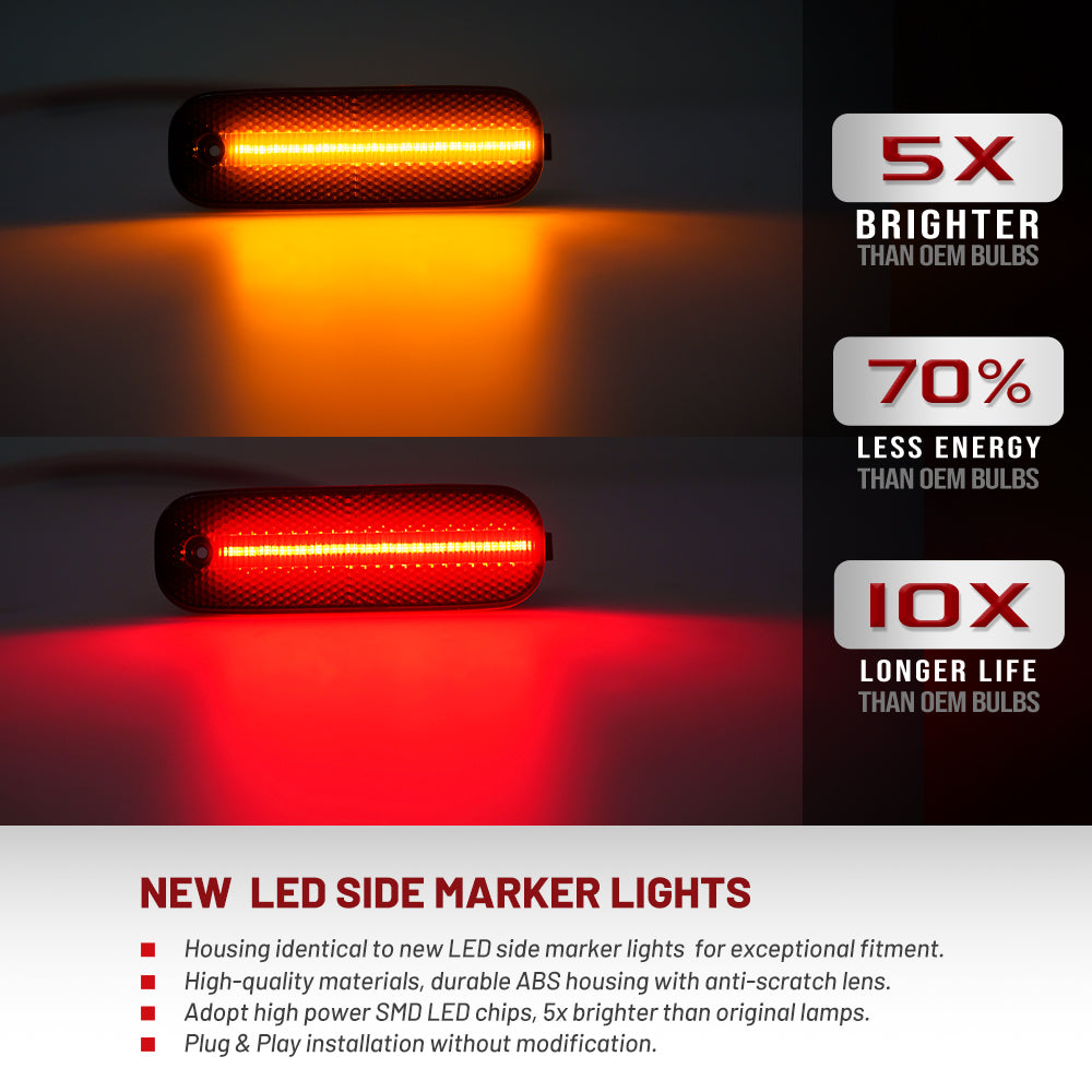 4 PCS Smoke Lens LED Side Marker Lights For Infiniti G20 1991-1996