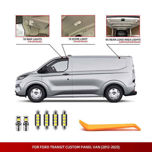 Kit d&#39;éclairage intérieur à LED pour fourgonnette Ford Transit Custom 2012-2023