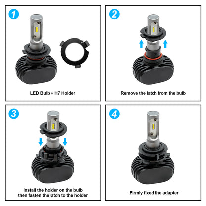 H7 LED HID Headlight Bulb Retainers For Hyundai Veloster, Kia Sorento, etc. - NS Auto Lighting