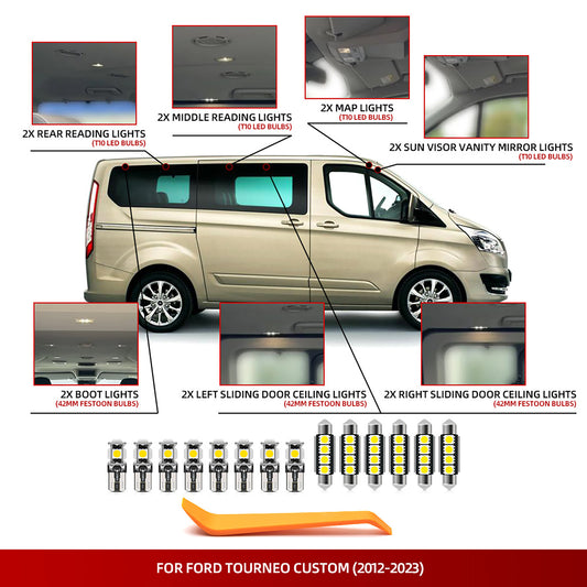 Kit d&#39;éclairage intérieur à LED pour Ford Tourneo Custom 2012-2023