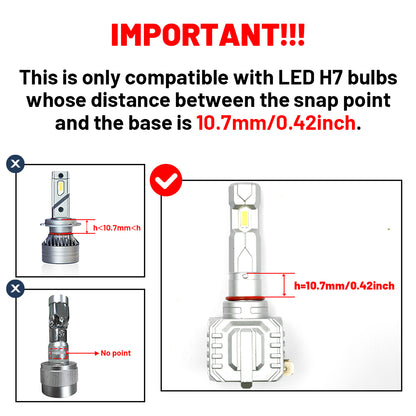H7 LED Headlight Bulb Retainers For Fiat 500, etc. - NS Auto Lighting