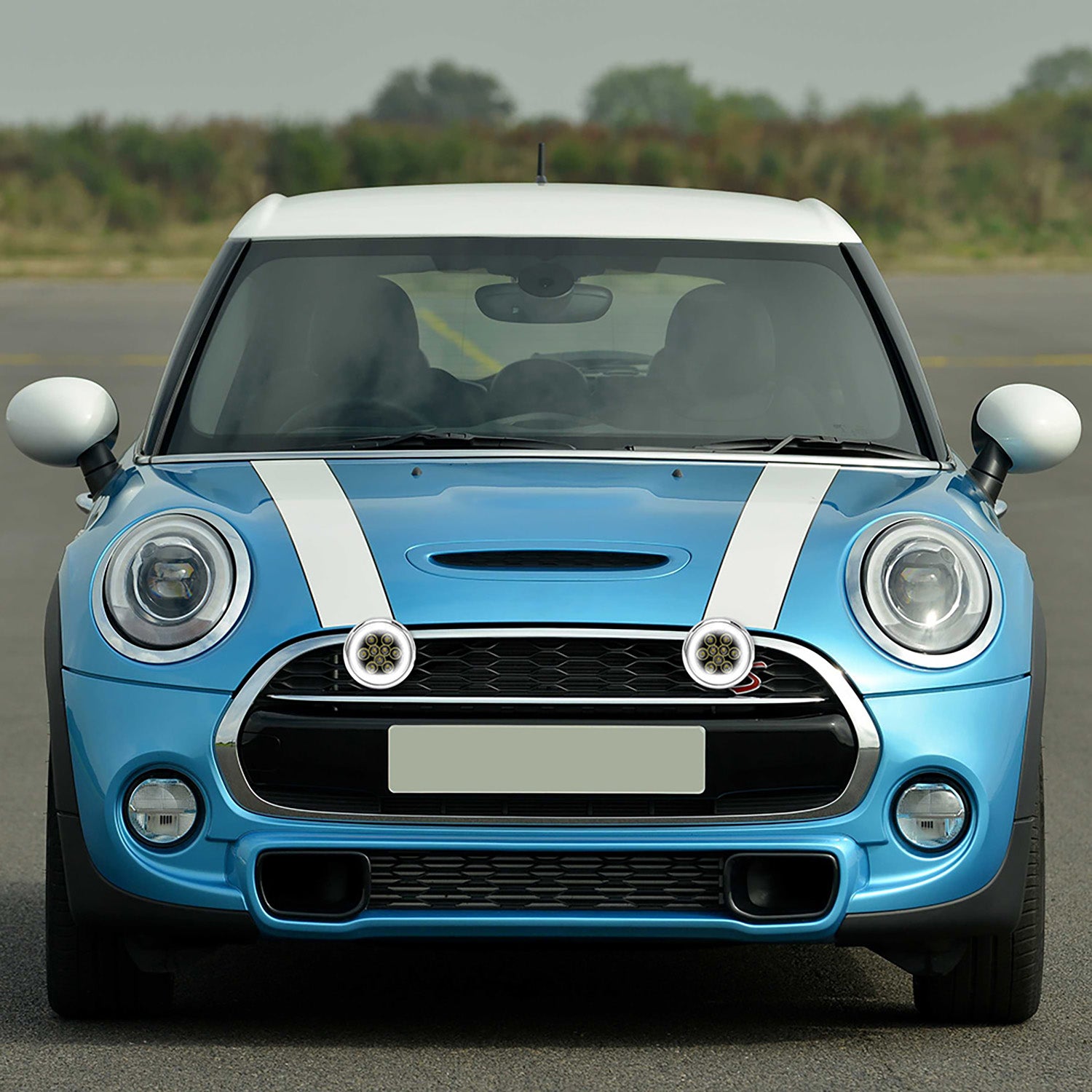 Chromed Finish LED Halo Rally Driving Lights For 2017-2022 Mini Countryman F60 - NS Auto Lighting