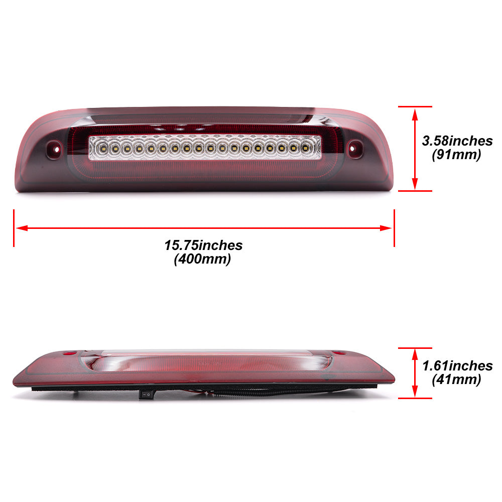 Red Lens F1 Style Strobe LED Third Brake Light For 2014-2019 Chevrolet Silverado, GMC Sierra - NS Auto Lighting