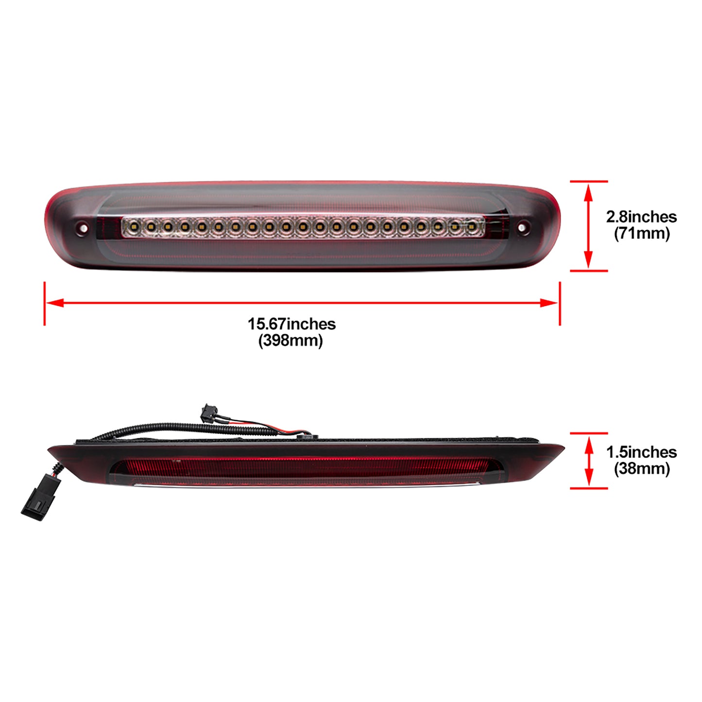 Red Lens F1 Style Strobe LED Third Brake Light For 2007-2014 Chevrolet Silverado, GMC Sierra - NS Auto Lighting