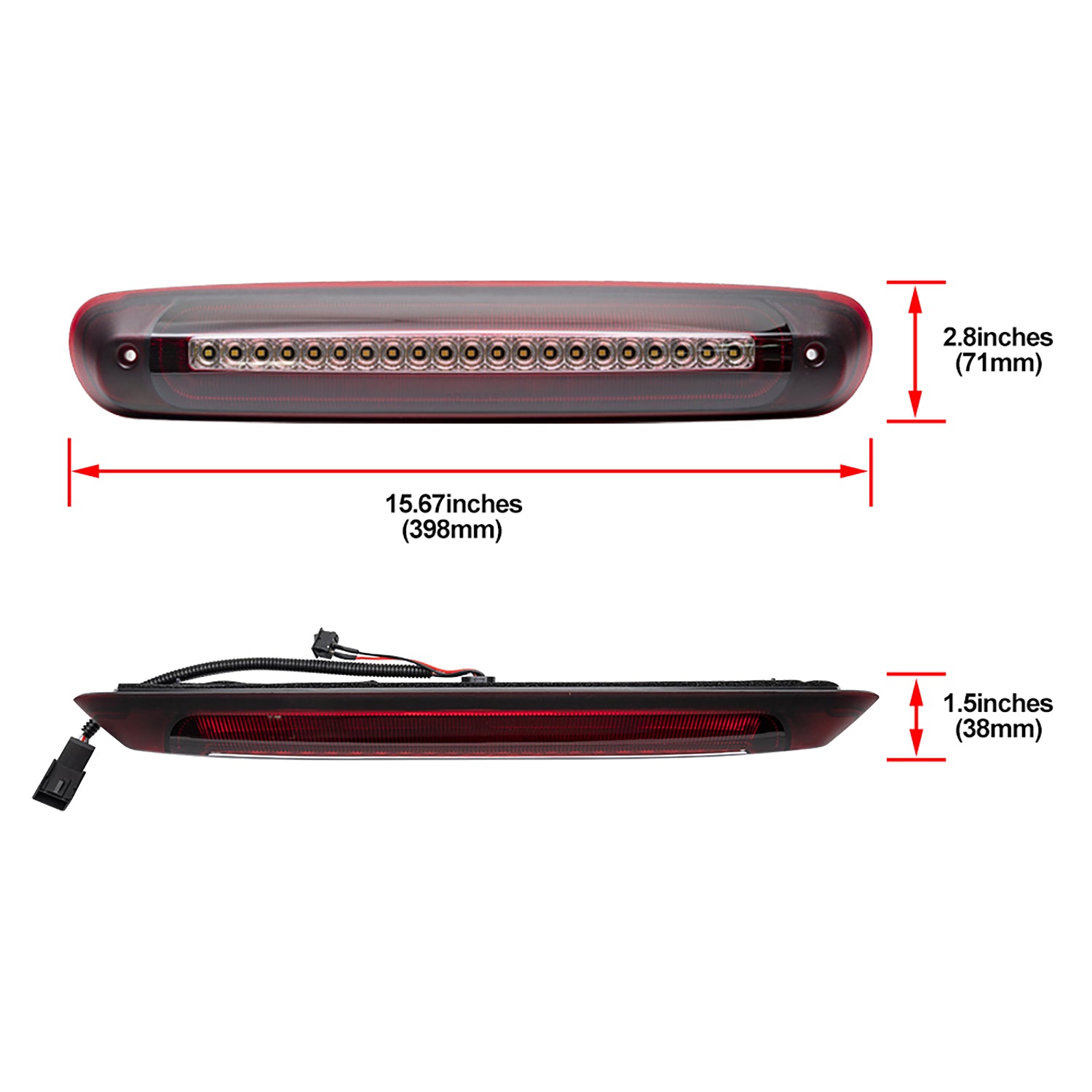 Red Lens F1 Style Strobe LED Third Brake Light For 2007-2014 Chevrolet Silverado, GMC Sierra - NS Auto Lighting