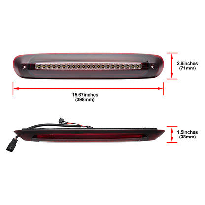 Red Lens F1 Style Strobe LED Third Brake Light For 2007-2014 Chevrolet Silverado, GMC Sierra - NS Auto Lighting